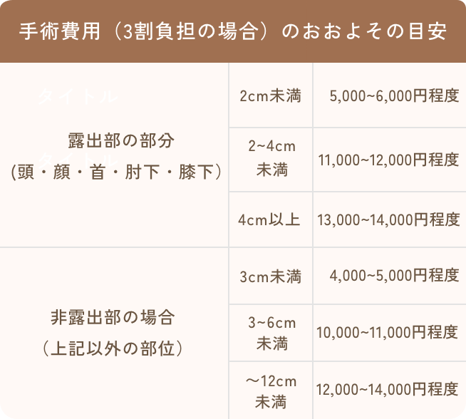 手術の料金