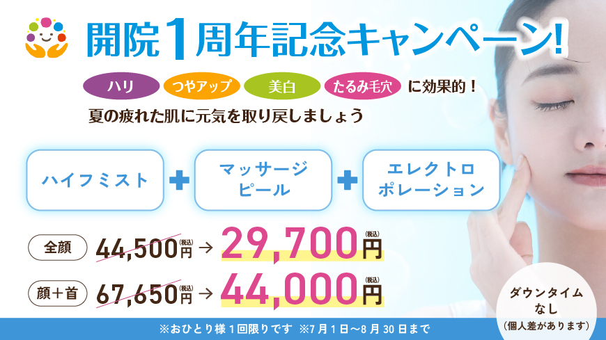 開院1周年記念キャンペーン